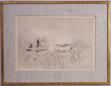Frederick Sigfried Franck(Dutch American ,1909-2006) Etching,Holland Landscape