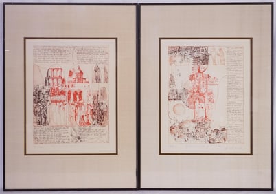 Set of 2 Adam Wurtz (Hungarian,1927-1994) Etchings
