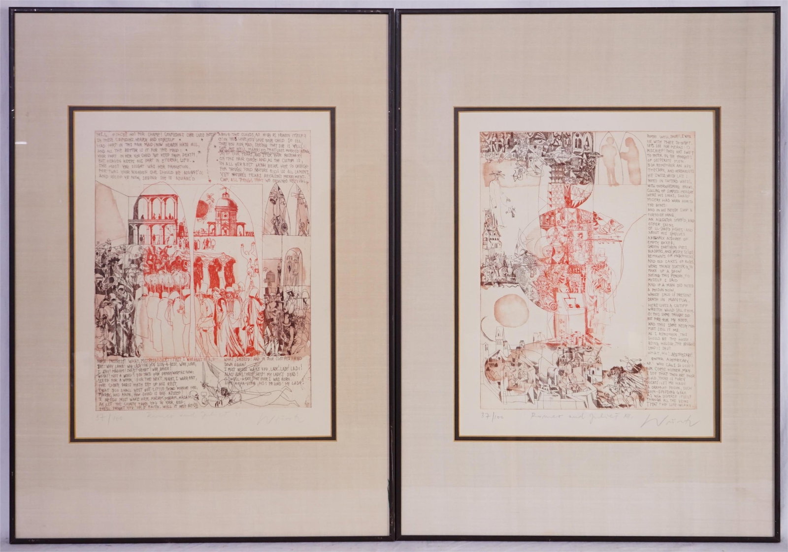 Set of 2 Adam Wurtz (Hungarian,1927-1994) Etchings: Approximate size: 28x20 in Shipping: We offer in-house shipping services for most small items. This means that we will take care of packing and shipping the items directly to you. For larger or specia