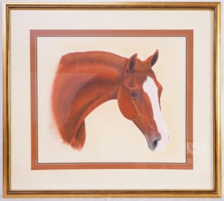 Vintage Artist Signed Print,Horse
