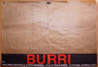 Set of 2 National Gallery of Modern Art of Alberto Burri Art Works Exhibition Poster,1976
