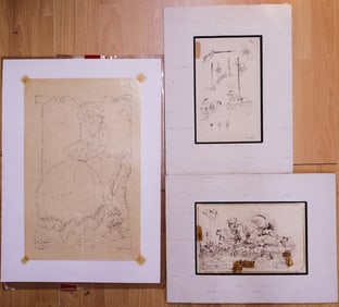 Lot of Gustav Adolf Mossa (French,1883-1971) Manuscripts and Artwork Poster