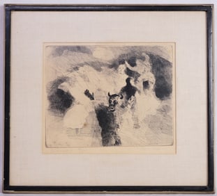 Henk Huig(Dutch,B.1939) Etching,Irish Nights II,1964