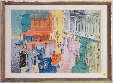 Charles Cobelle(French,1902-1994) Serigraph,Paris Street Scene