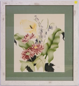 Ben Jorj Harris(American,1904-1957) Watercolor,Floral Pair