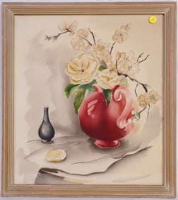 Ben Jorj Harris(American,1904-1957) Watercolor, Still Life with Vases