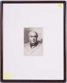 Anna Lea Merritt(American, 1844-1930) Etching,Sir Gilbert Scott Portrait