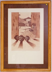 Amado Murillo Peña Jr. (American,B.1943) Etching,Acoma Pottery