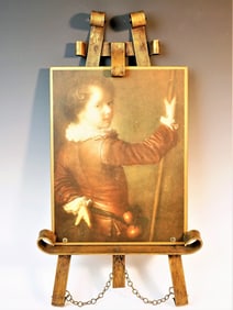 Young Boy Wearing The Costume of A Pilgrim Plaque on Easel