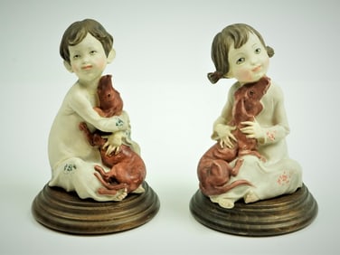 Pair of Giuseppe. Armani Italian Figures- Boy and Girl