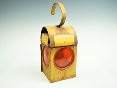 Vintage Kenyon Yellow Vintage Railway Signalling Candle Holder Lantern