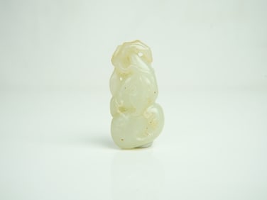 Chinese Carved Celadon Jade Double Gourd