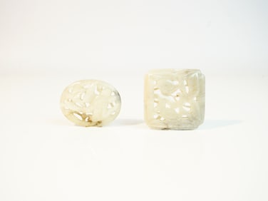 Two Chinese Craved Jade Plaques