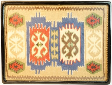 Vintage Persian  Rug with Frame