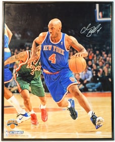 Chauncey Billups New York Knicks Dribble Up Court Vertical 16X20 Photo(with COA)