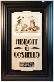 Bud Abbott and Lou Costelle1952 Signed Color Photograph 52/136,(with COA)