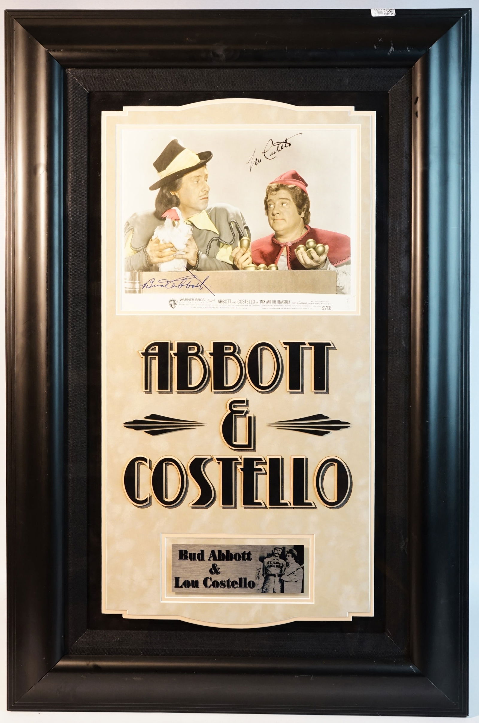 Bud Abbott and Lou Costelle1952 Signed Color Photograph 52/136,(with COA) (1 of 7)