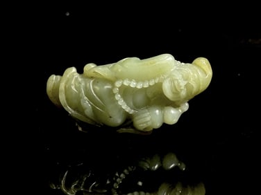 Chinese Carved Hetian Jade Seed Material 'Ji Gong'Ornament