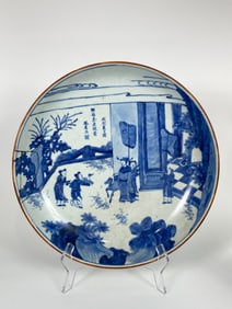 A Blue and White Shallow Bowl, Early Qing Dynasty