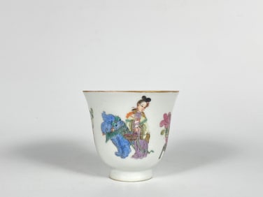 Chinese Famille Rose 'Magu' Porcelain Cup