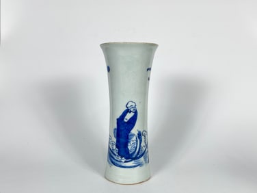 Chinese Blue and White 'Arhat' Beaker Vase, 17-18th Century