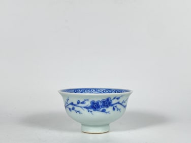 Chinese Blue and White 'Plum Blossom' Porcelain Tea Bowl