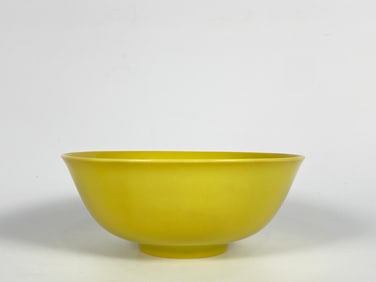 Chinese Yellow Glaze Porcelain Bowl, Daoguang Marks