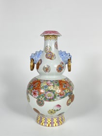 Fine Chinese Porcelain Double Gourd Vase Seal Mark Qianlong