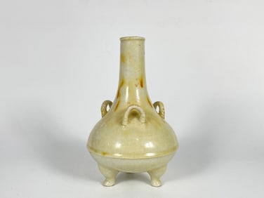 Chinese Three-Handled Long-Neck Vase with Qianlong Mark