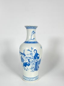 Chinese Blue & White Porcelain Baluster Shaped Vase