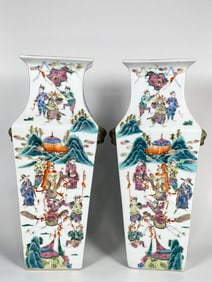 Pair Large Chinese Porcelain Famille Rose Vase, Tongzhi Period