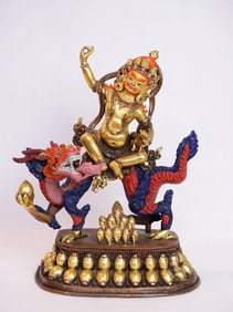 Tibetan Gilt Bronze Jambhala Buddha