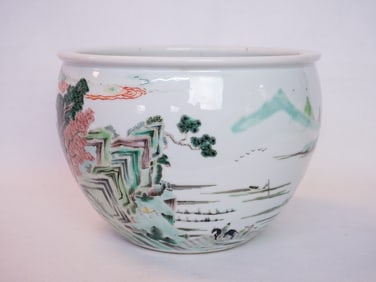 Chinese Famille Verte Fish Bowl