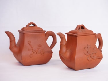 Pair of Chinese Yixing Teapots with Mark