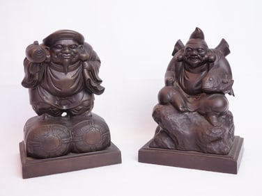 Two of Japanese Bronze Figures