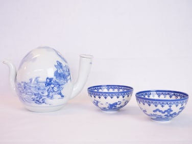 Group of Three Japanese Hirado Porcelain Ware