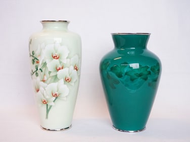 Lot of Two Japanese Cloisonne Vases,Early 20th Century