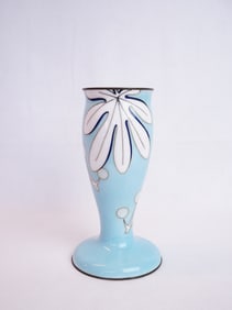 Japanese Cloisonne Tulip Vase with Silver Mounted By ando Jubei,Taisho Period