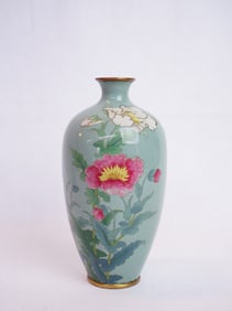 Japanese Cloisonne Vase with Floral Design