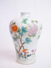 Chinese Famille Rose 'Floral' Meiping, Yongzheng Mark