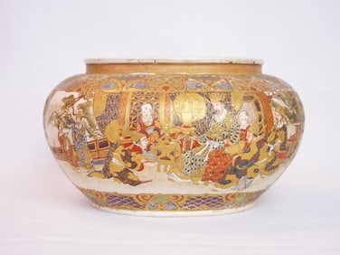 Fine and Large Japanese Satsuma Bowl, Meiji Period