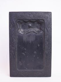 Rare Chinese Ink Stone with Dragon and Letters Design, 19th Century
