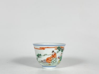 Chginese Famille Verte Porcelain Tea Cup, Yongzheng Mark