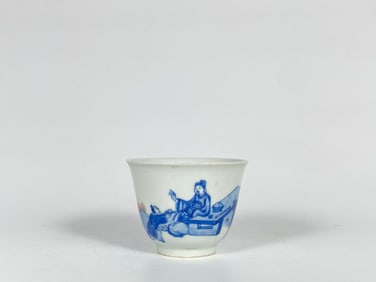 Chinese Underglazed Red and Blue 'official' Tea Cup, Kangxi Mark