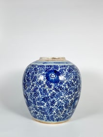 A Blue and White Jar, Qing Dynasty, 18th Century.