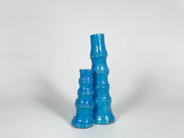 Chinese Robin's Egg-Glazed 'Bamboo' Porcelain Vase