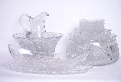 Group of Vintage Cut Crystal Glass