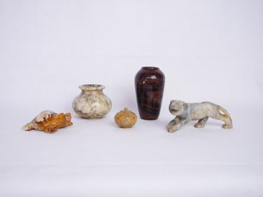 Group of 5 Stone Carvings