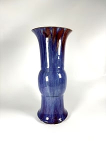 Chinese Jun Glazed Porcelain Gu Vase,Qianlong Period,Qing Dynasty