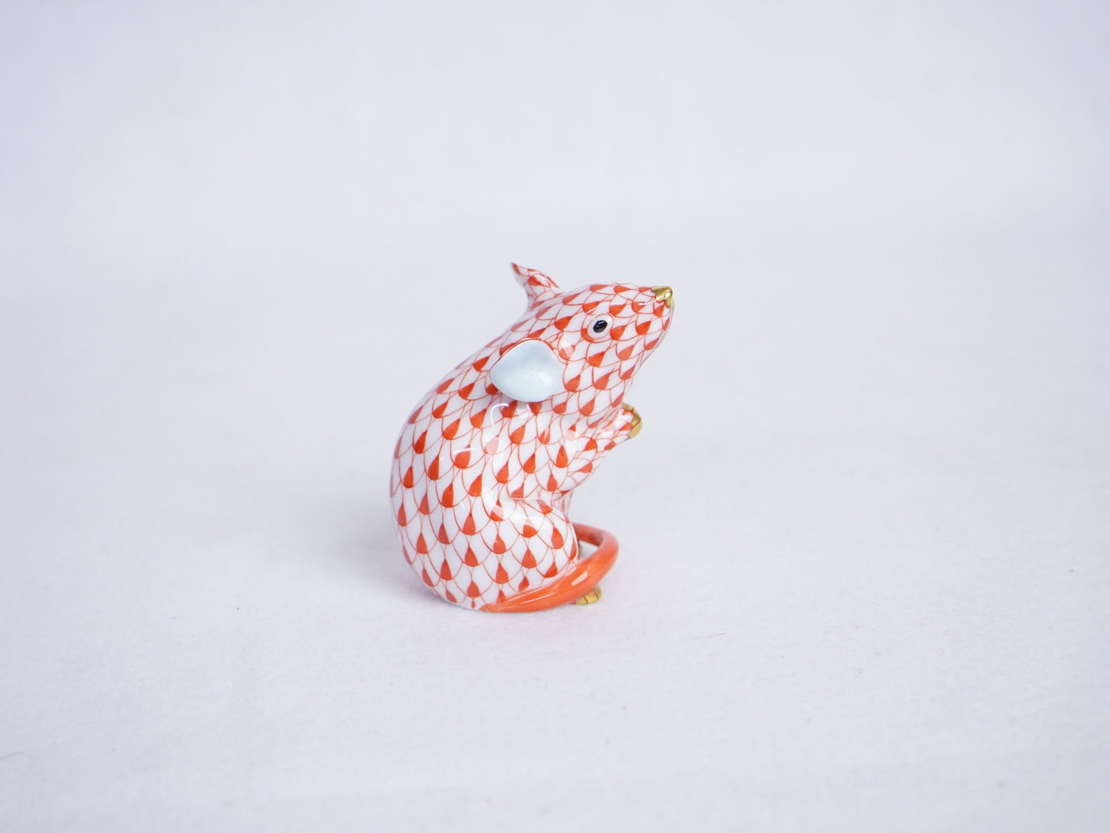 Herend Mouse Raspberry: Approximate size: 2.5" h Shipping: We offer in-house shipping services for most small items. This means that we will take care of packing and shipping the items directly to you. For larger or speciali